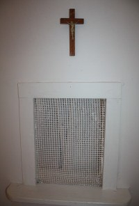 Confessional at San Salvador Mission, Bryan